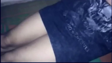 Russian guy fucks his girlfriend's hairy pussy