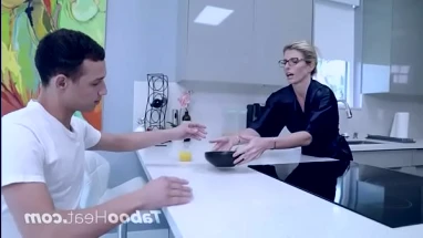 cory chace blonde milf amazing blowjob with assistance of her tits